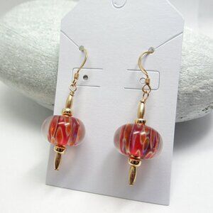Boro glass bead earrings on gold